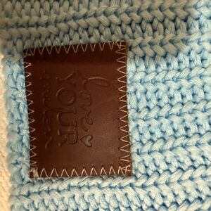 Love Your Melon Sky Blue Knit with Dark Brown Patch